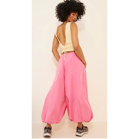 Anthropologie x Maeve Bubble-Leg High-Rise Chino Pants Pink Size M - Picture 4 of 4